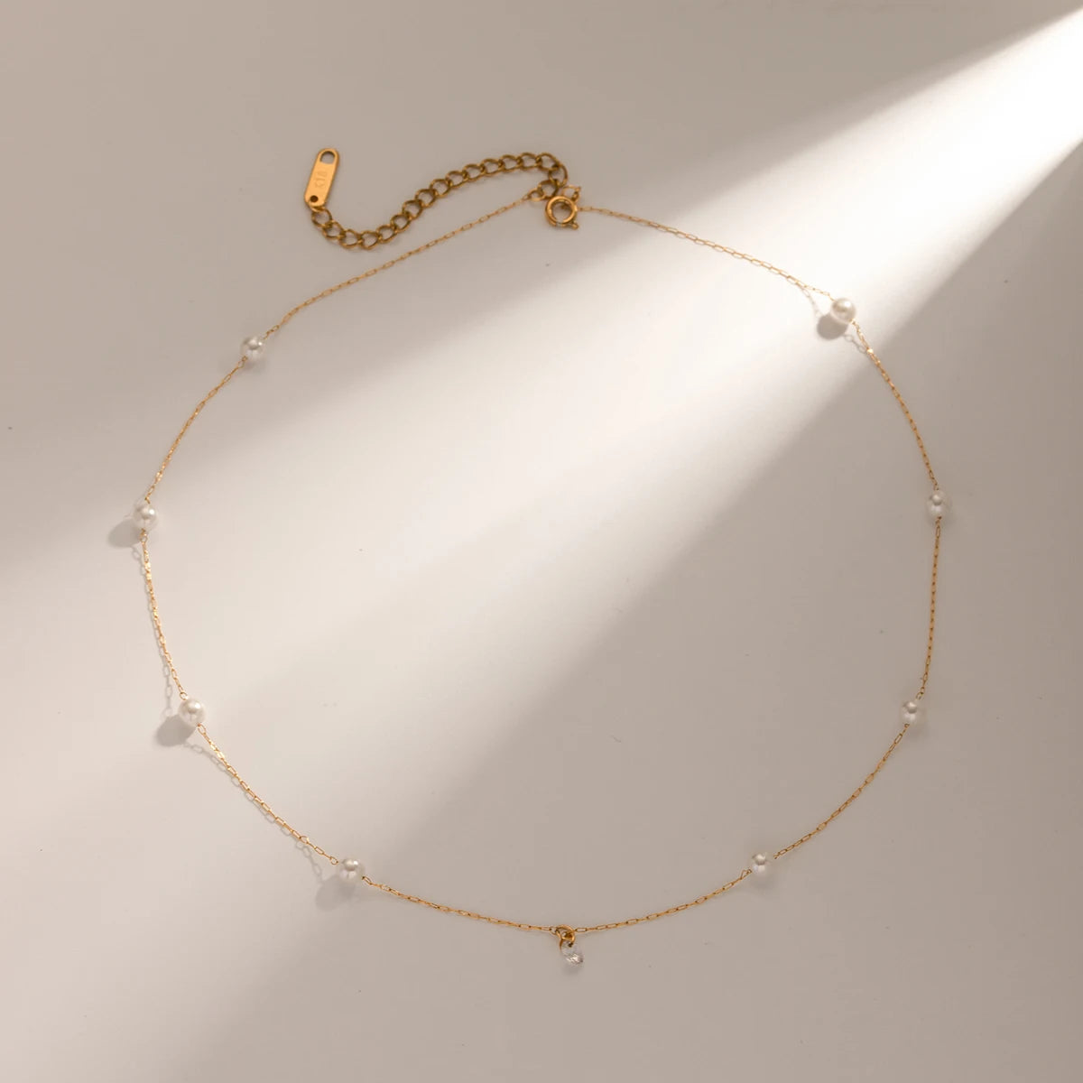 Exquisite Stainless Steel Pearl Zircon Necklace