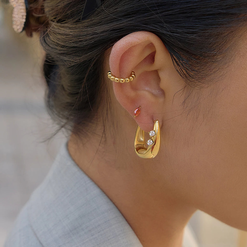 Classic Round Zircon Earrings