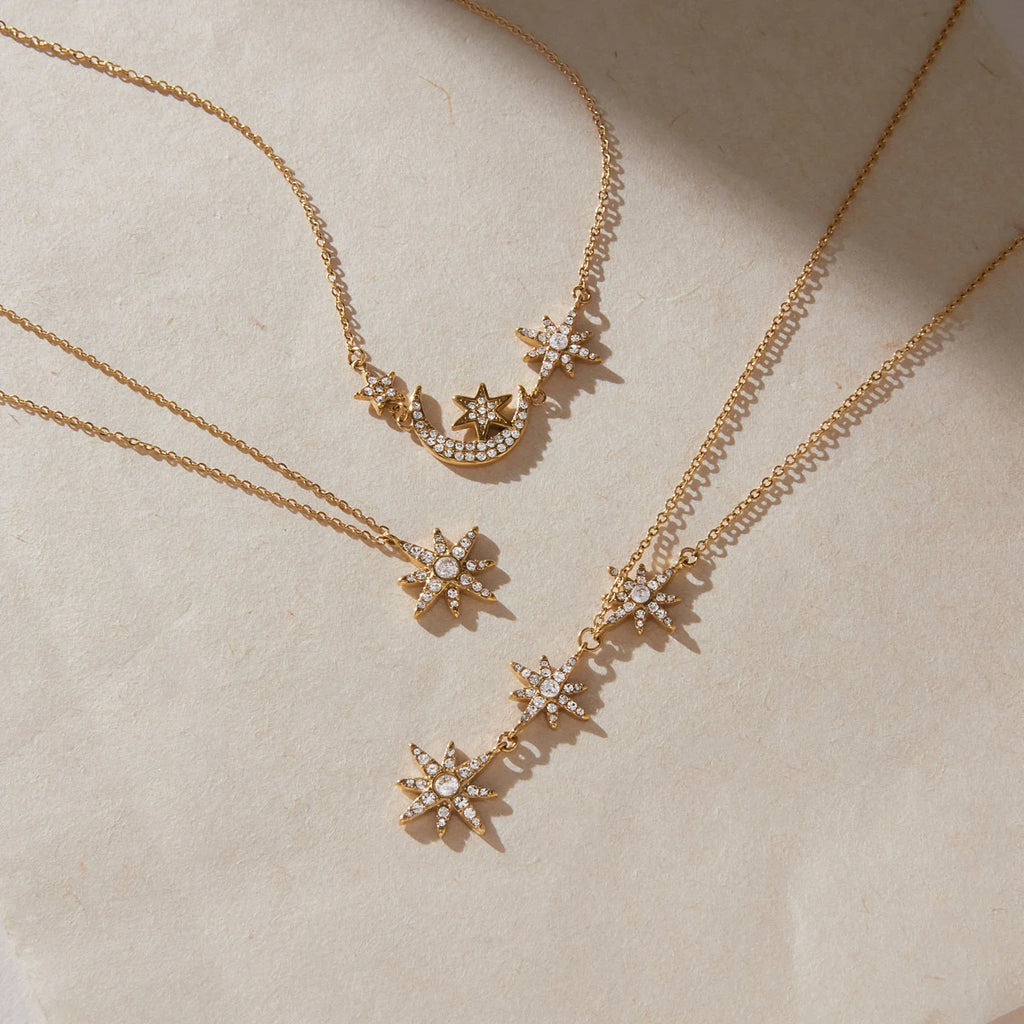 Star Moon Zircon Necklace