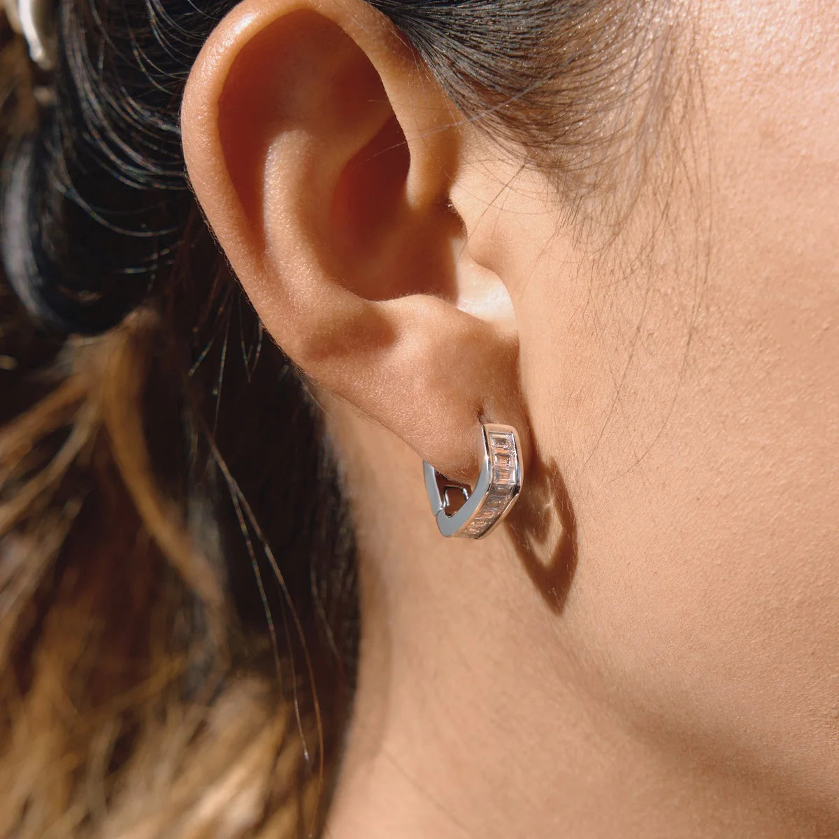 Geometric Iced Out Crystal Clip Earrings