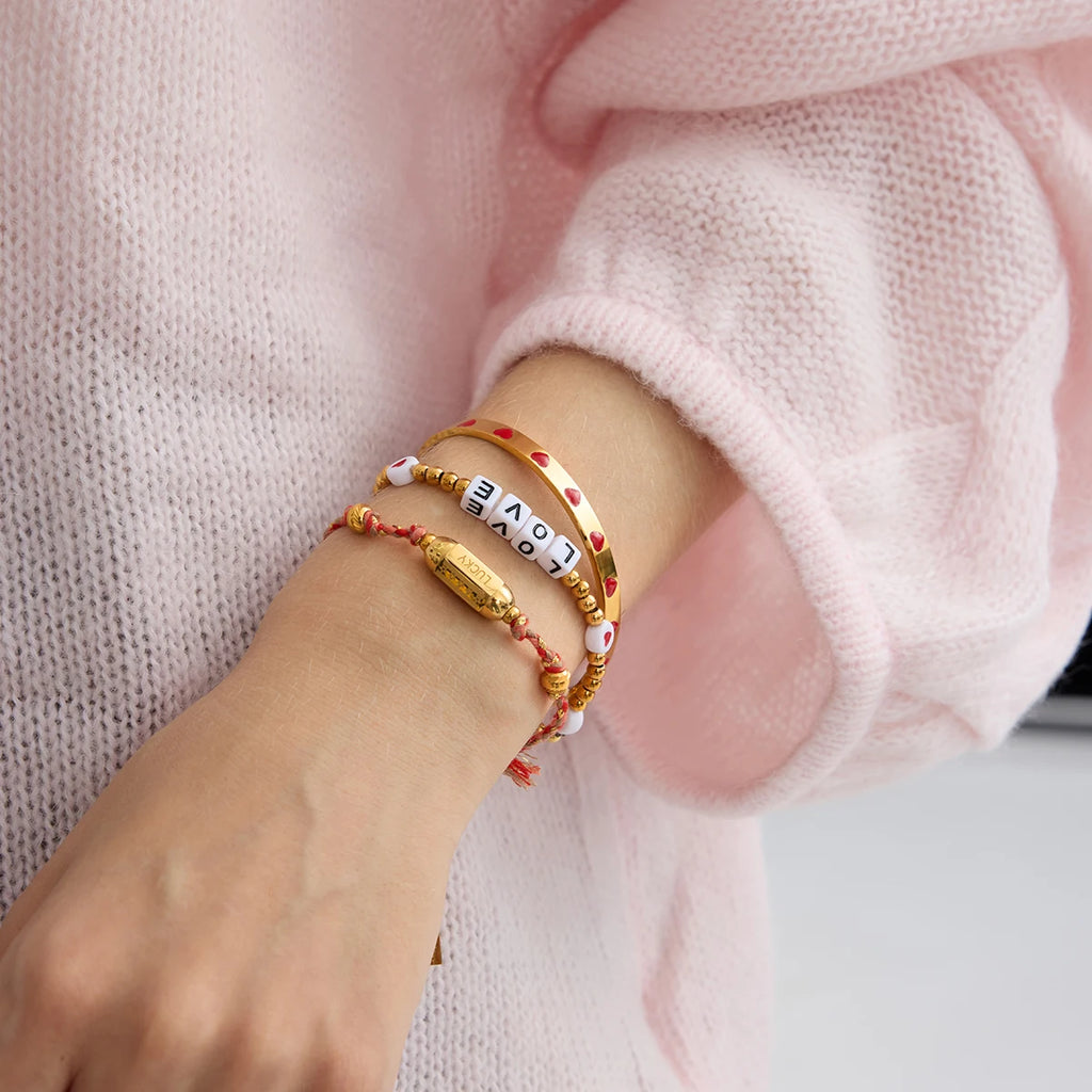 Romantic Red Heart Cuff Bracelet