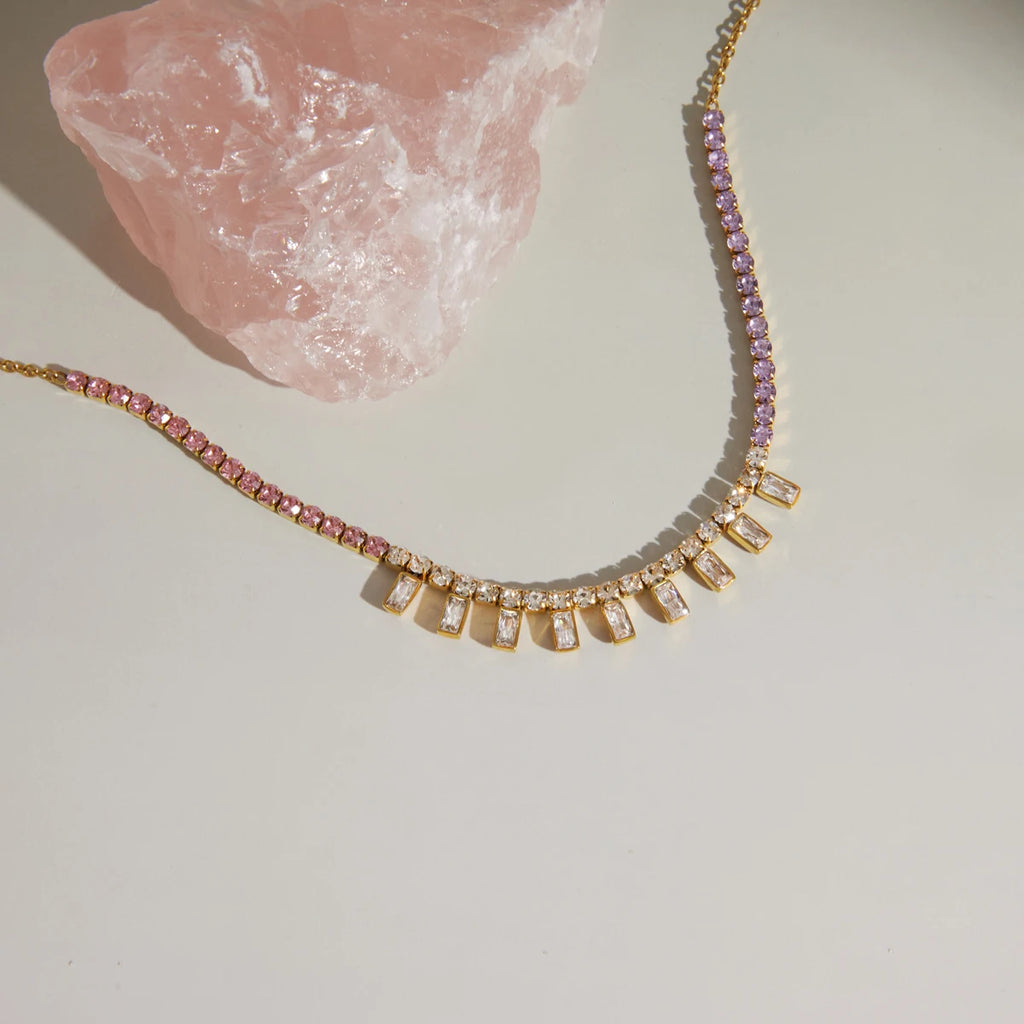 Multicolor Zircon Tennis Chain Necklace