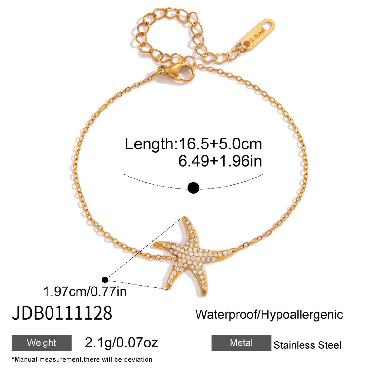 Full Crystal Starfish Bracelet