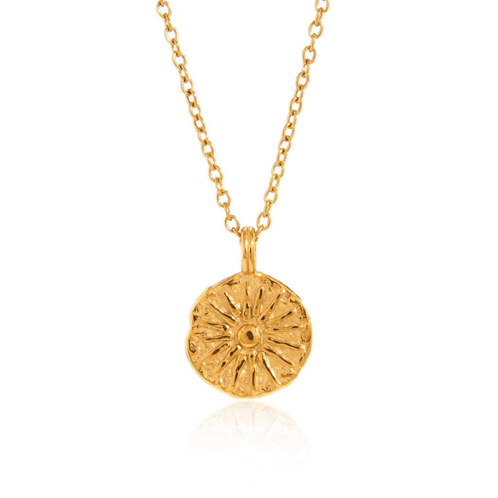 Double Side Moon Sun Coin Pendant Necklace