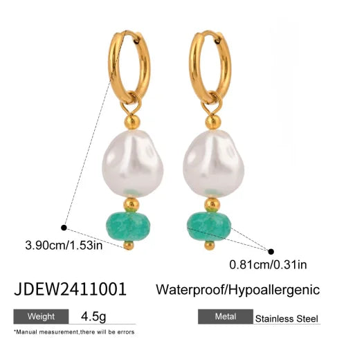Pearl Dangle Oceans Drop Earrings