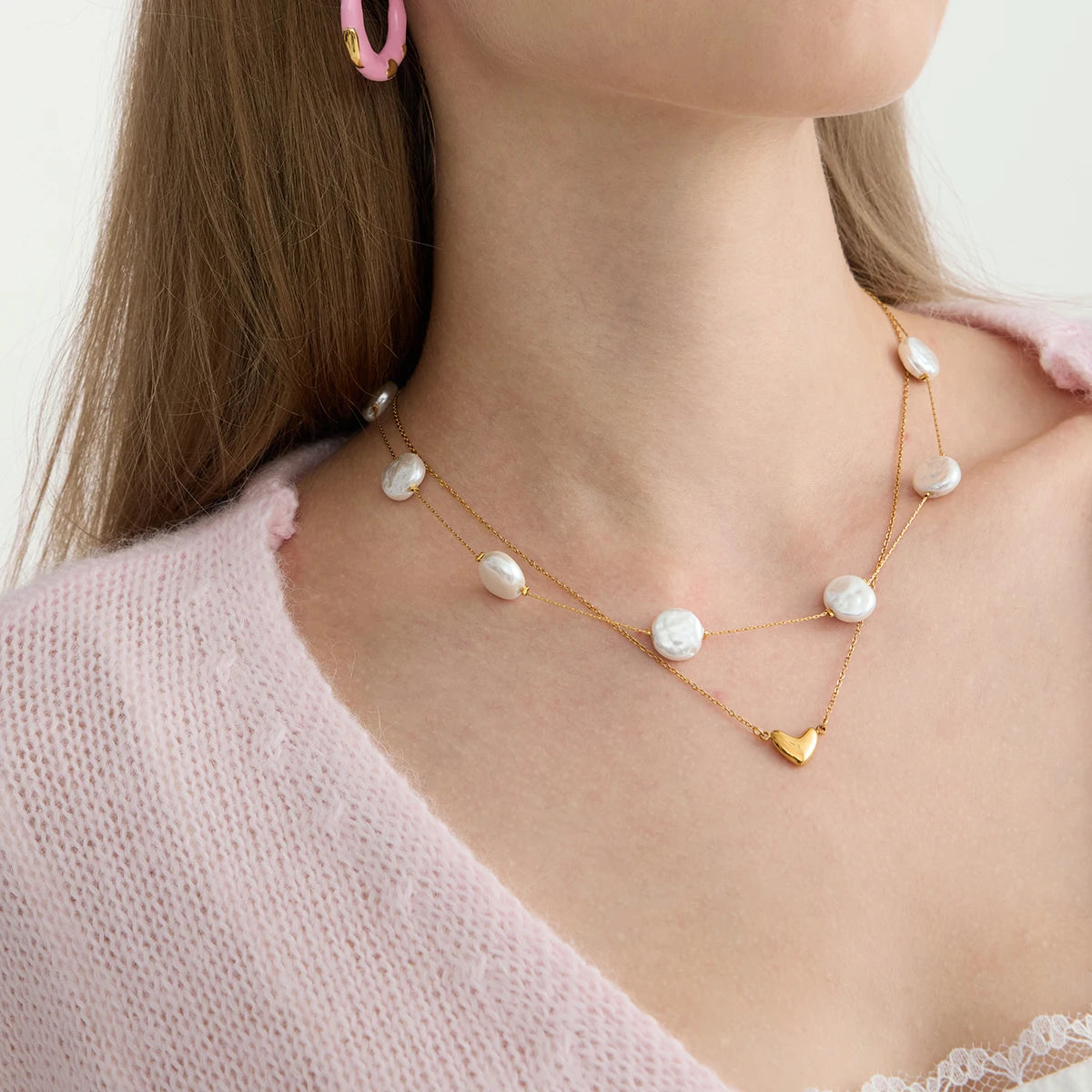 Pearl Heart Pendant Necklace