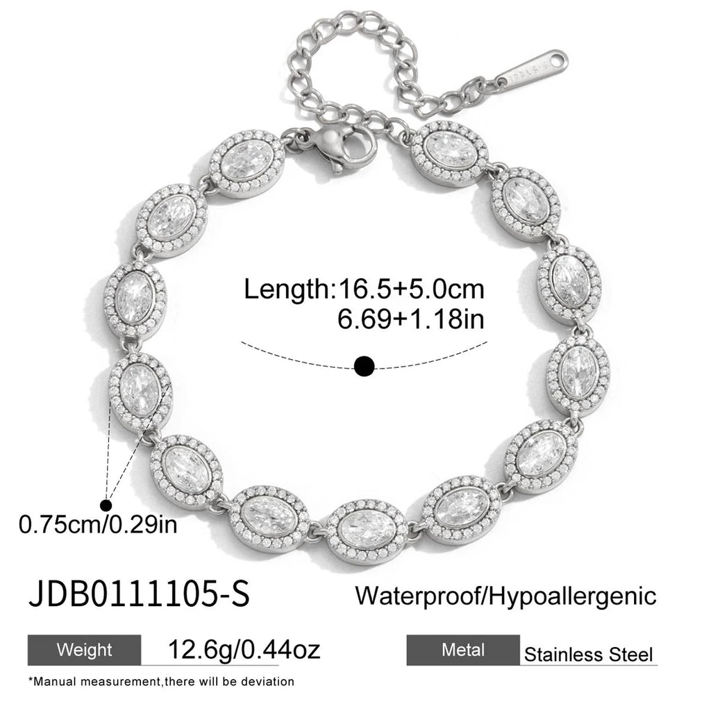 Luxury Zircon Round Heart Tennis Bracelet