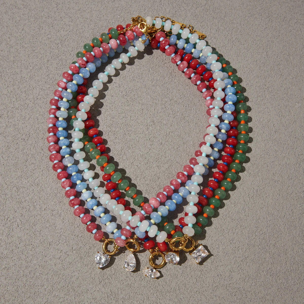 Sweet Colored Natural Stone Zircon Pendant Necklace