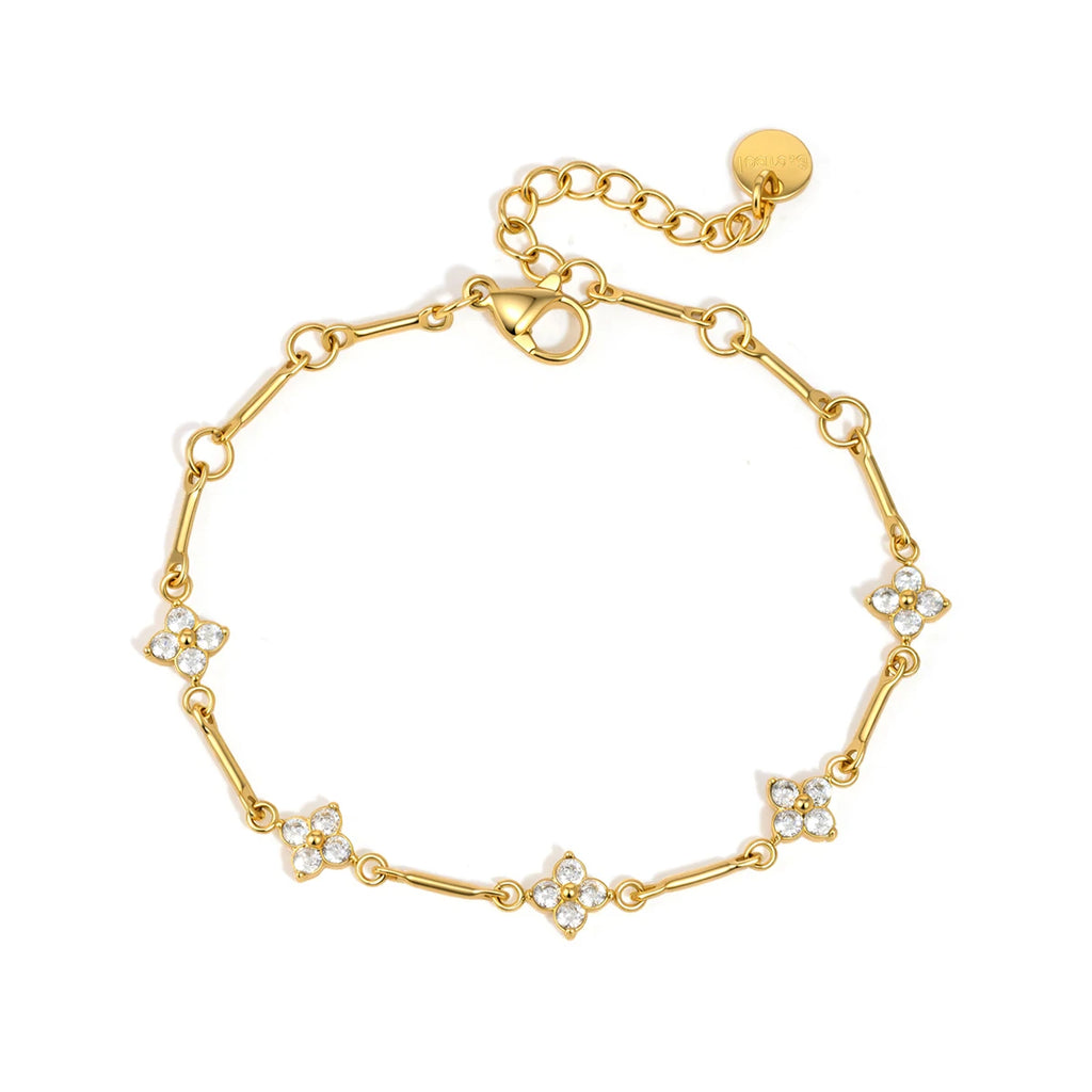 Delicate Zircon Flower Bracelet