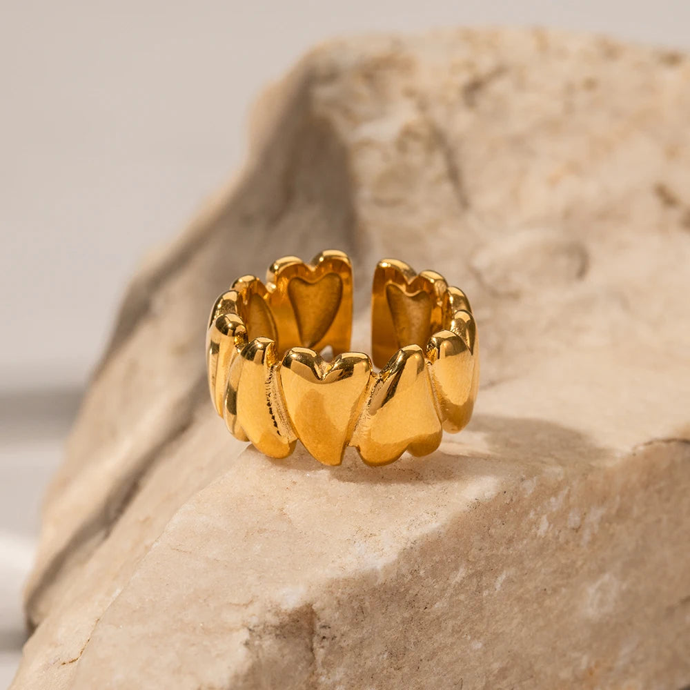 Minimalist Stainless Steel Heart Split Rings