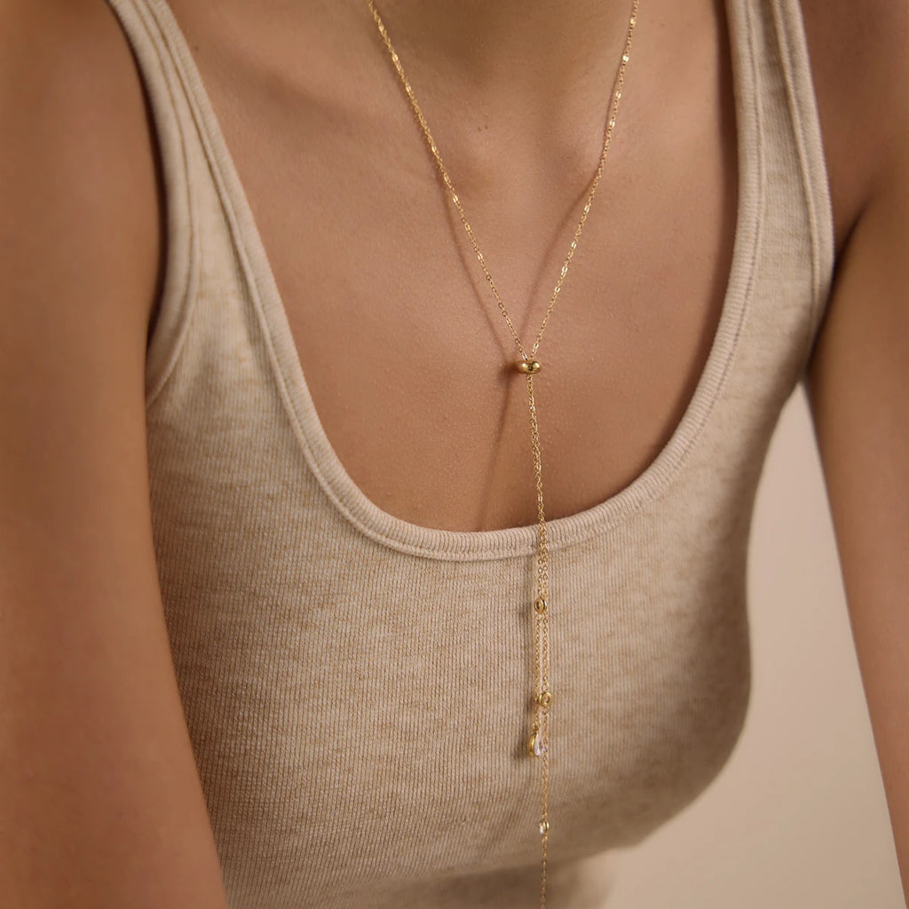 Water Drop Zircon Pendant Necklace