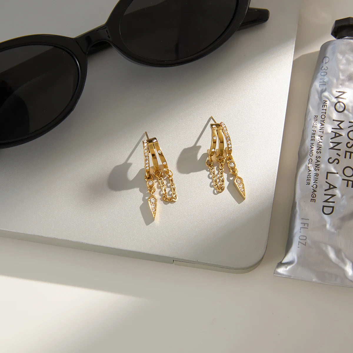 Crystal C Shape Stud Earrings