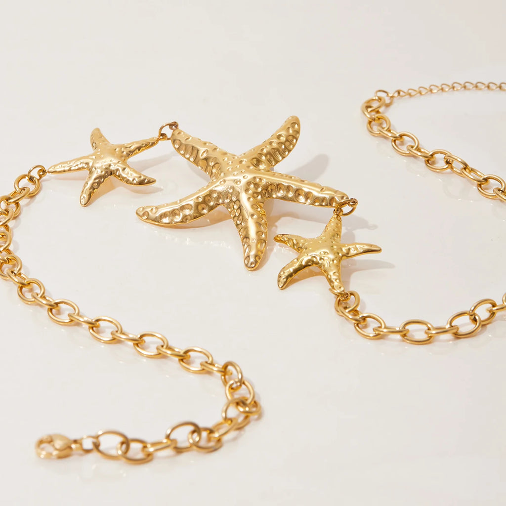 Hammered Starfish Pendant Necklace