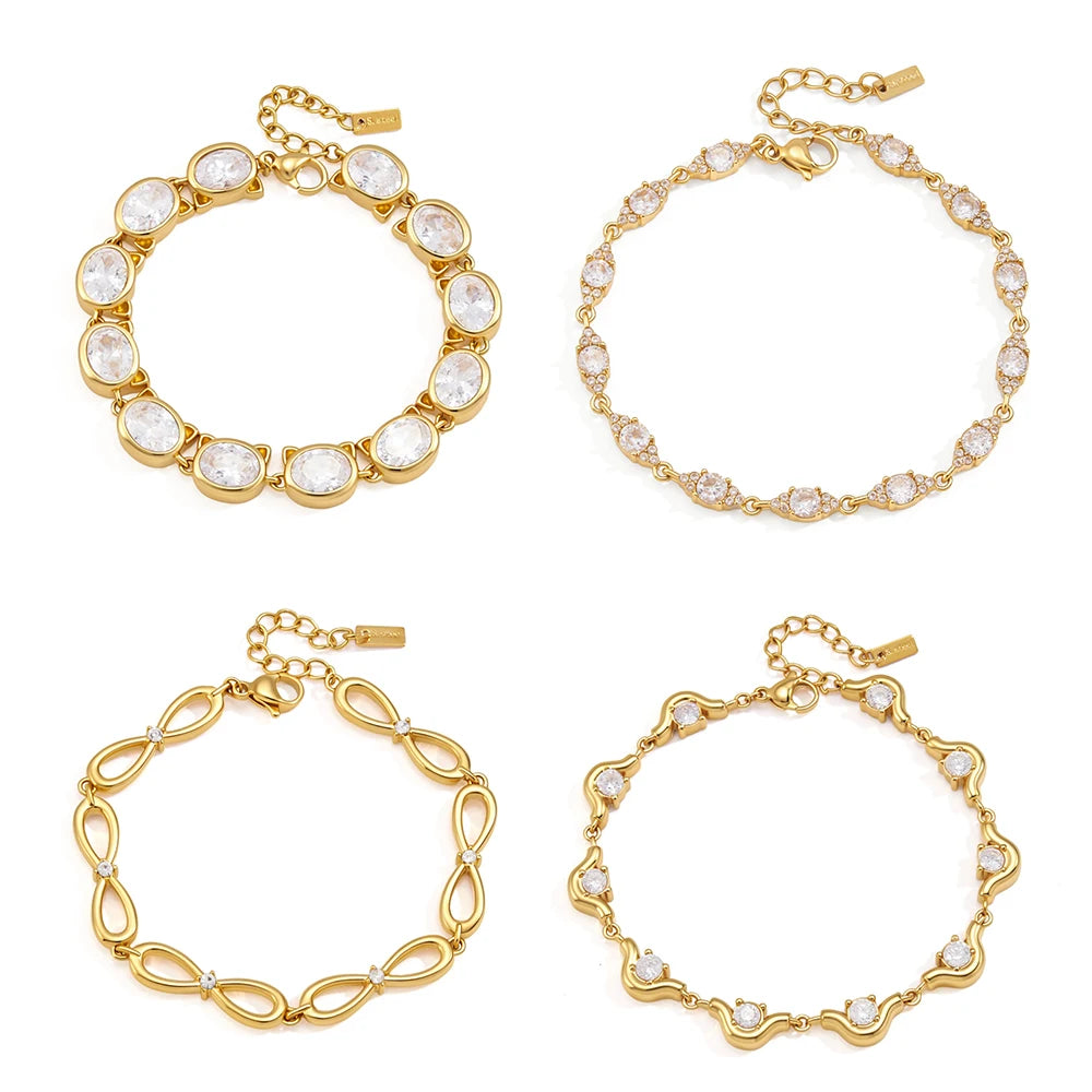 Luxury Chunky Zircon Geometric Bracelet