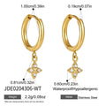Color Zircon Flower Pendant Drop Earring