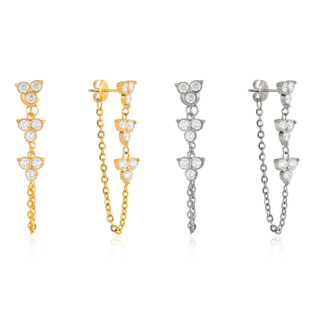 Zircon Flower Earrings