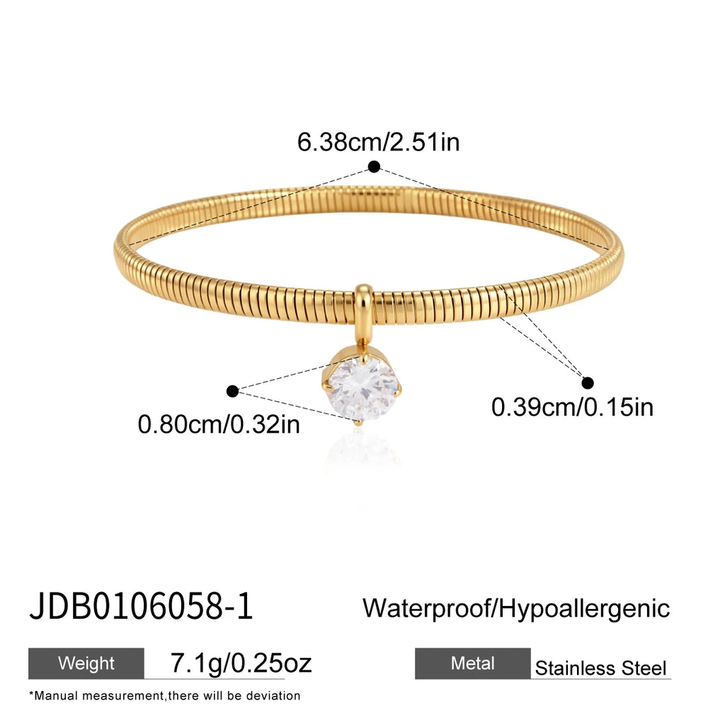 Punk Geometric Zircon Pendant Bracelet