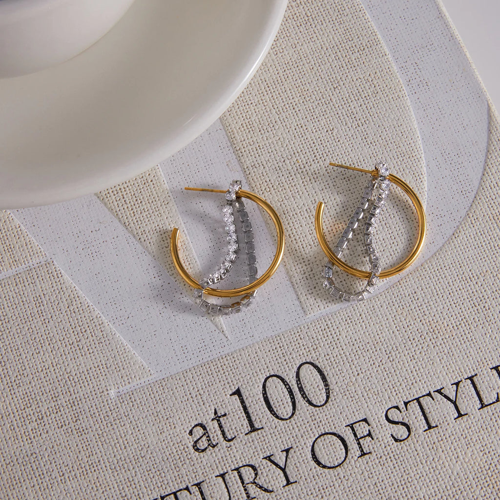 Delicate Zircon Chain Tassel Earrings