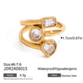 Stainless Steel Heart Round Square Shape Rings