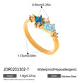 Elegant Blue Geometric Zircon Rings