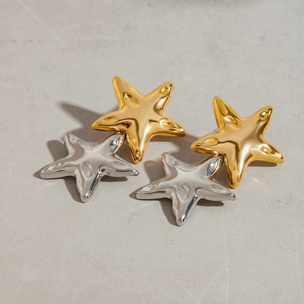 Double Layers Pentagram Earrings
