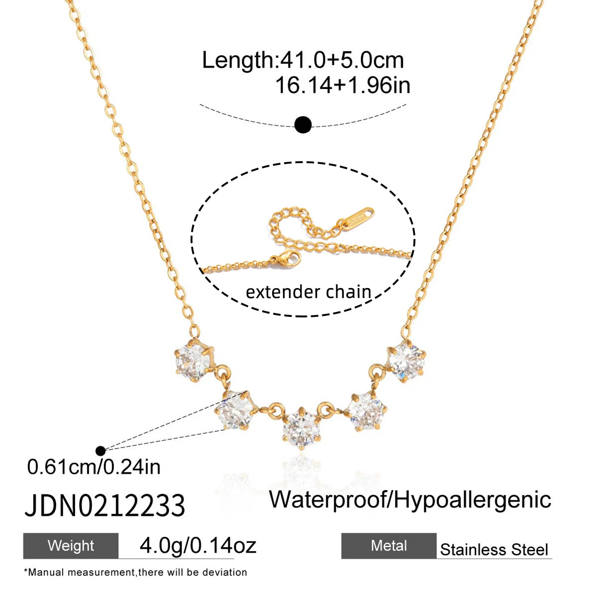 Delicate Round Zircon Pendant Necklace
