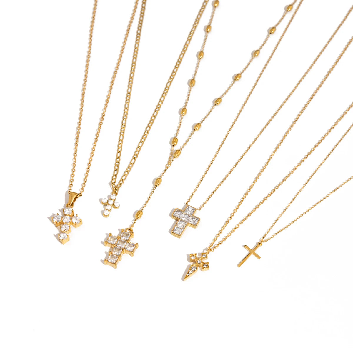 Classic Zircon Cross Pendant Necklace