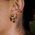 Star Zirconia Round Hoop Earrings