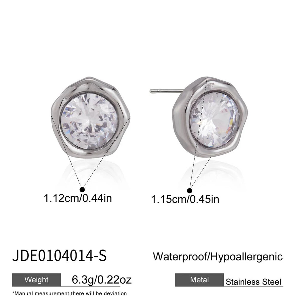 Classic Round Cubic Zircon Stud Earring