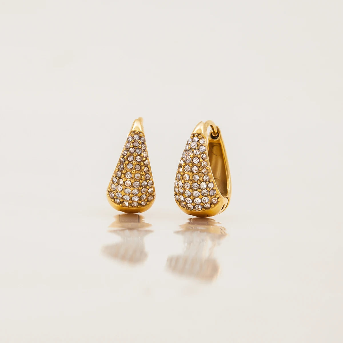U-shaped Earrings With Zirconia Stones
