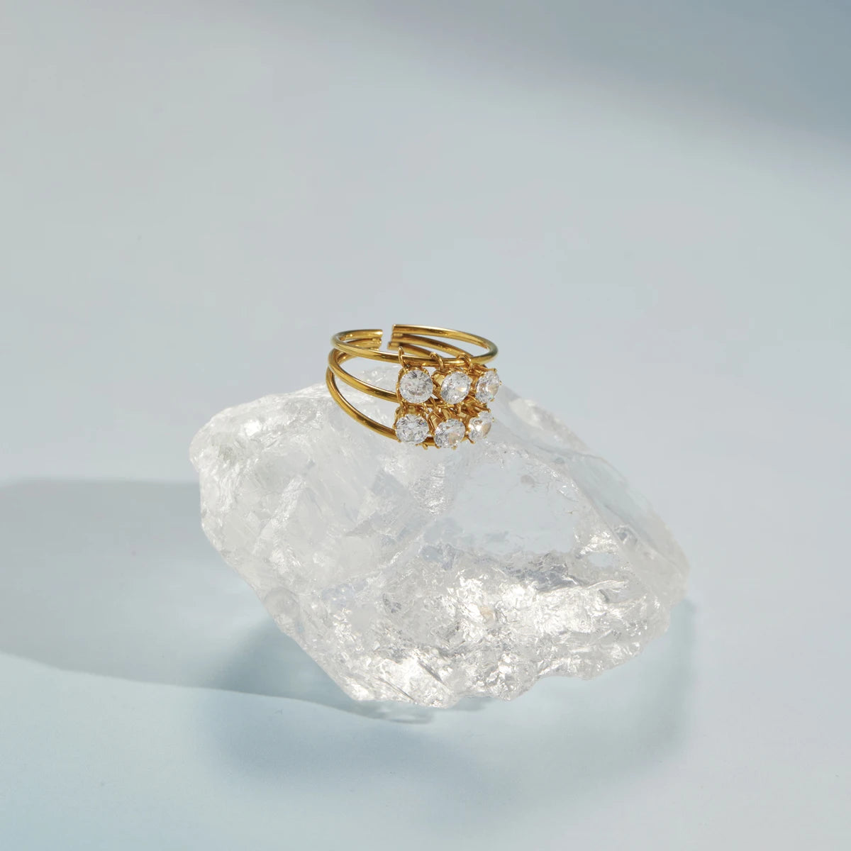 Delicate Slideable Zircon Rings